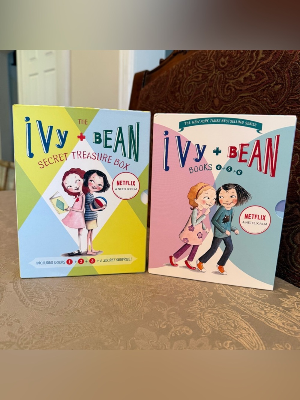 LOT of 2 Ivy & Bean Boxed Sets: Treasure Box Books 1-3 & Books 4-6